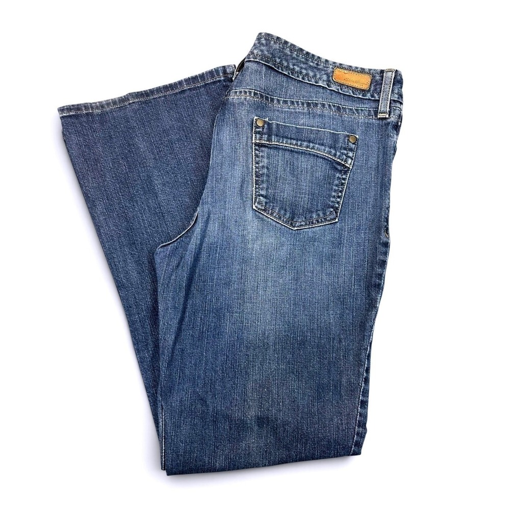 Eddie Bauer Womens 12R Bootcut Jeans Medium Wash Blue Denim Stretch 5693